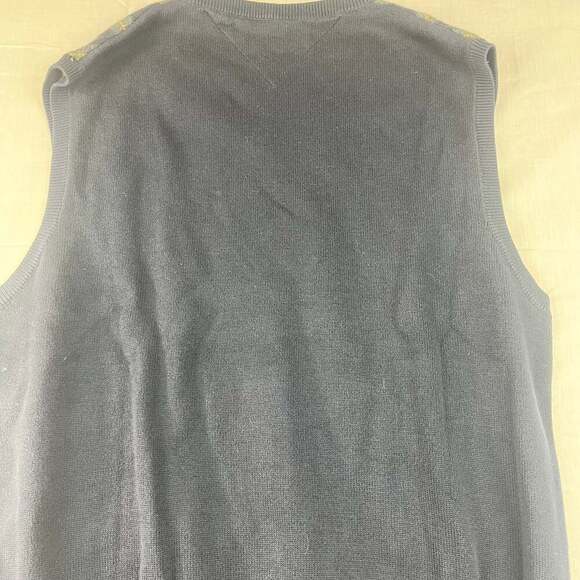 Tommy Hilfiger Vintage Golf Navy Cable Knit Sweater Vest Men's - Picture 8 of 9
